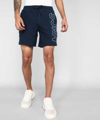 Asics Printed Men Blue Sports Shorts