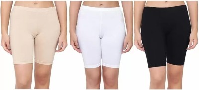 HouseOfCommon Solid Women Beige Cycling Shorts