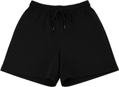 Jyoti Fashion Solid Women Black Night Shorts, Gym Shorts
