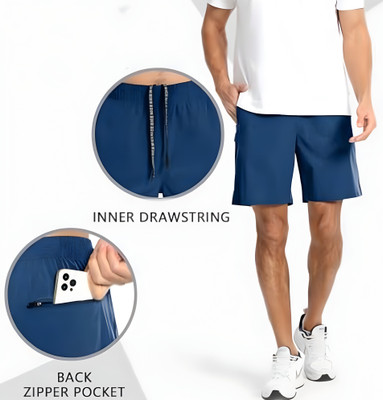 FAIRIANO Solid Men Blue Basic Shorts