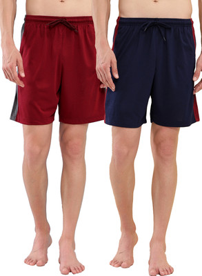 TT Striped Men Maroon, Blue Bermuda Shorts
