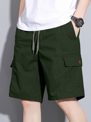 Leriya Fashion Solid Women Green Cargo Shorts