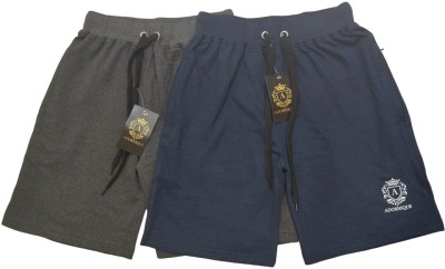 Adornique Fashion Solid Men Dark Grey, Dark Blue Regular Shorts