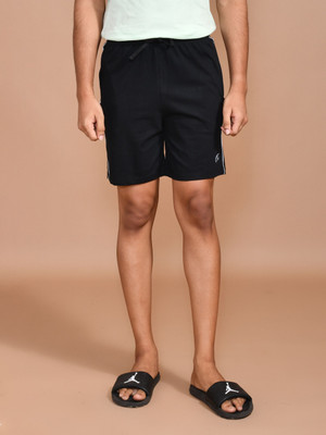 SKYKNIT Solid Men Black Casual Shorts