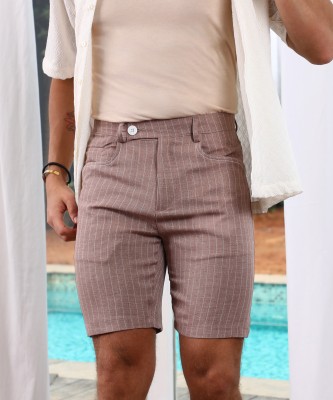 CAMPUS SUTRA Solid Men Brown Casual Shorts