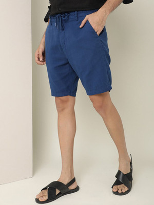 RARE RABBIT Solid Men Blue Regular Shorts