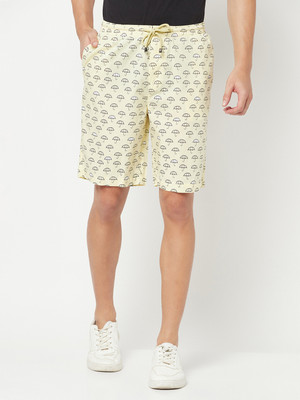 CRIMSOUNE CLUB Printed Men Yellow Regular Shorts
