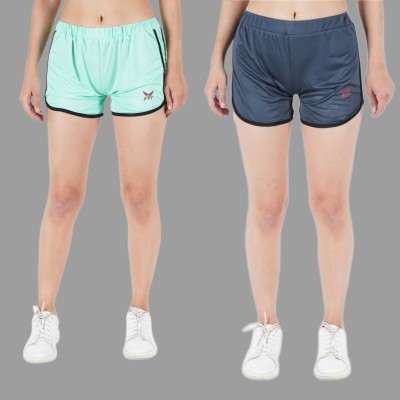 mokshi jain tradings Solid Women Blue, Light Green Running Shorts