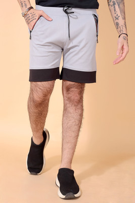GAUMUKHI CREATION Solid Men Grey Sports Shorts
