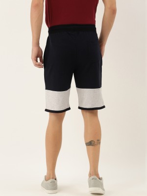 ARISE BY BEROE Solid Men Dark Blue Chino Shorts, Casual Shorts