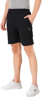 Just Live Fashion Solid Men Black Regular Shorts