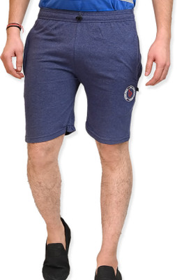SK HOSIERY Self Design Men Blue Basic Shorts