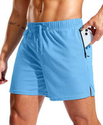 A F O Solid Men Light Blue Boxer Shorts