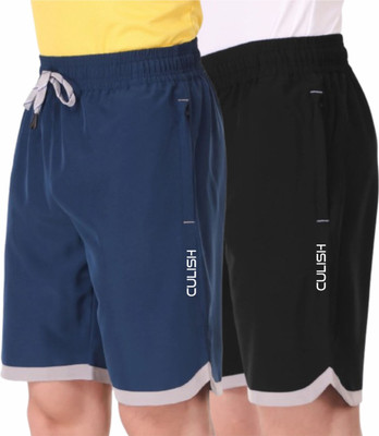 Culish Trend Color Block Men Black, Blue Regular Shorts