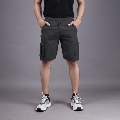 Sky Enterprise Solid Men Beige Cargo Shorts