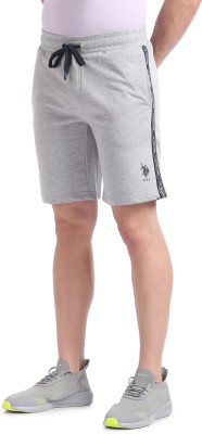 U.S. POLO ASSN. Self Design Men Grey Sports Shorts
