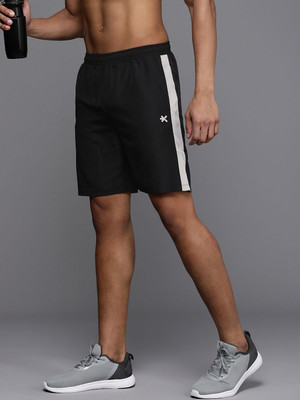 HRX by Hrithik Roshan Striped Men Black Gym Shorts