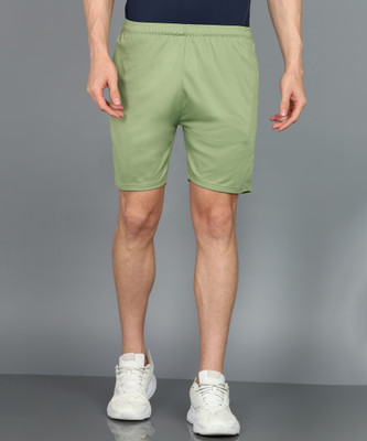 Adrenex Solid Men Light Green Basic Shorts