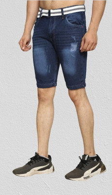 Last Exit Lifestyle Solid Men Denim Dark Blue Denim Shorts
