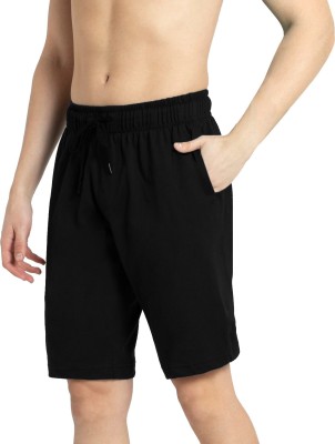 Kartblack Solid Men Black Casual Shorts