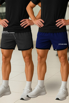 Culish Trend Printed Men Blue Sports Shorts