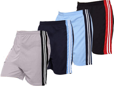 OORA Striped Men Grey, Dark Blue, Light Blue, Black Sports Shorts