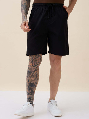 Status Quo Solid Men Black Regular Shorts