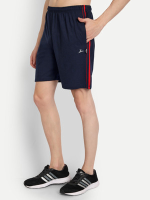 Zeffit Solid Men Dark Blue Sports Shorts