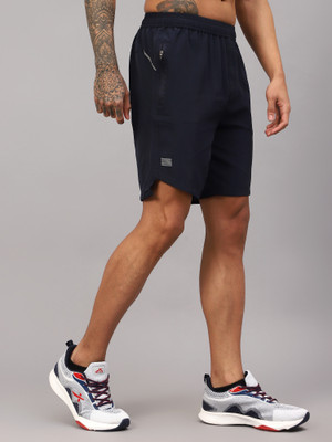 VECTOR X Solid Men Dark Blue Running Shorts