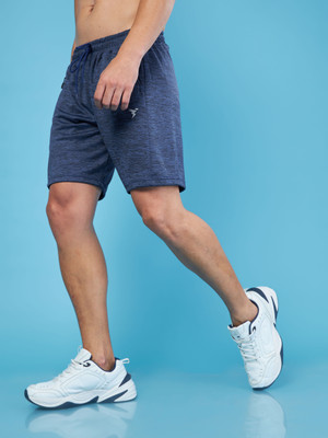 TECHNOSPORT Self Design Men Blue Sports Shorts
