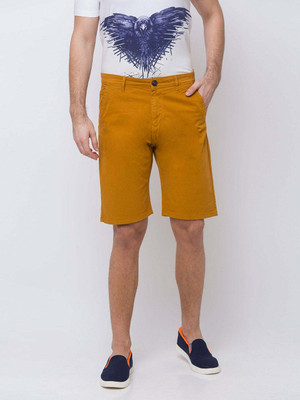 Status Quo Solid Men Yellow Basic Shorts