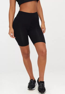 MGT CREATION Solid Women Black Sports Shorts