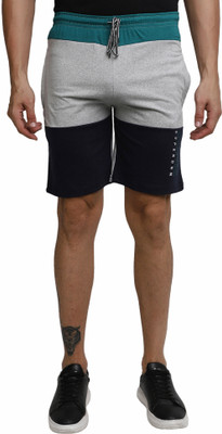 V-MART Self Design Men Grey, Grey Regular Shorts
