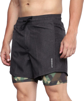 Athmonk Printed Men Multicolor Running Shorts