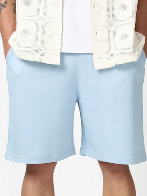 BEWAKOOF Solid Men Blue Casual Shorts