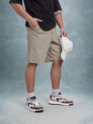 Roadster Solid Men Brown Regular Shorts