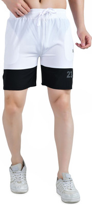 KWINGS Printed Men White Sports Shorts