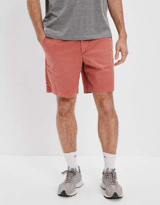 American Eagle Solid Men Pink Regular Shorts