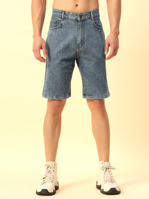 STUDIO NEXX Solid Men Denim Blue Denim Shorts
