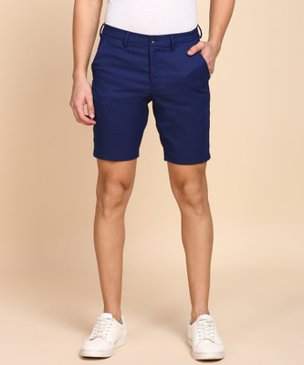 PETER ENGLAND Checkered Men Dark Blue Regular Shorts