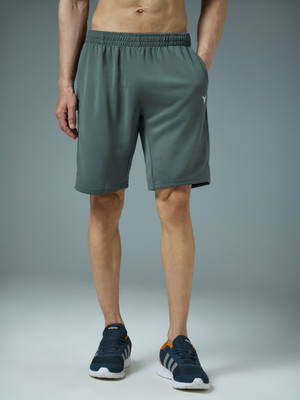 TECHNOSPORT Solid Men Green Sports Shorts