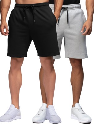 Fflirtygo Solid Men Black, Grey Casual Shorts