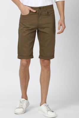 PETER ENGLAND Solid Men Brown Regular Shorts