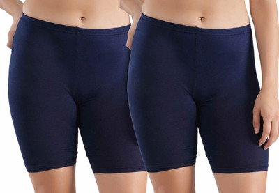 Florafit Solid Women Dark Blue Cycling Shorts