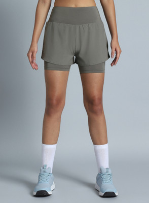 Cult Solid Women Dark Grey Sports Shorts