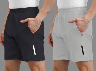 AVOLT Solid Men Dark Grey, Grey Casual Shorts