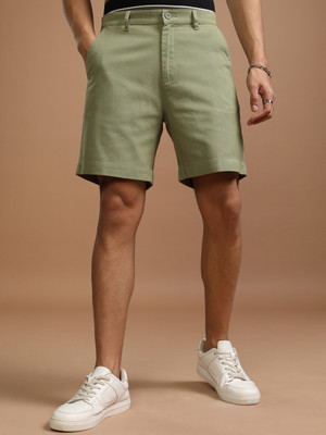 HIGHLANDER Solid Men Green Chino Shorts
