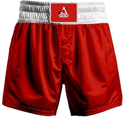 AKIBA Color Block Men Red Sports Shorts