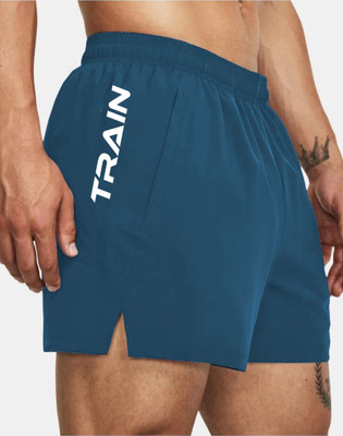 LOTHRIC Printed Men Blue Gym Shorts