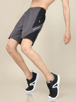 TECHNOSPORT Self Design Men Grey Sports Shorts